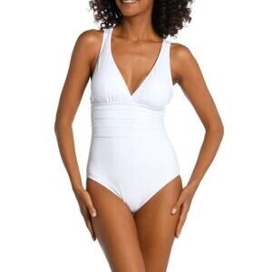 La Blanca Women's Island Goddess Multi-Strap Crossback One Piece Swimsuit Size 8
